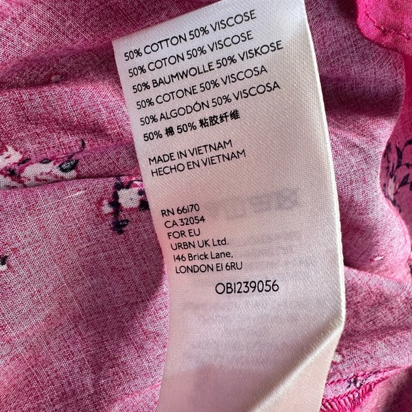 Free People Paloma Floral Button Up Peasant Blouse Top Berry Combo, sz S - Picture 11 of 11